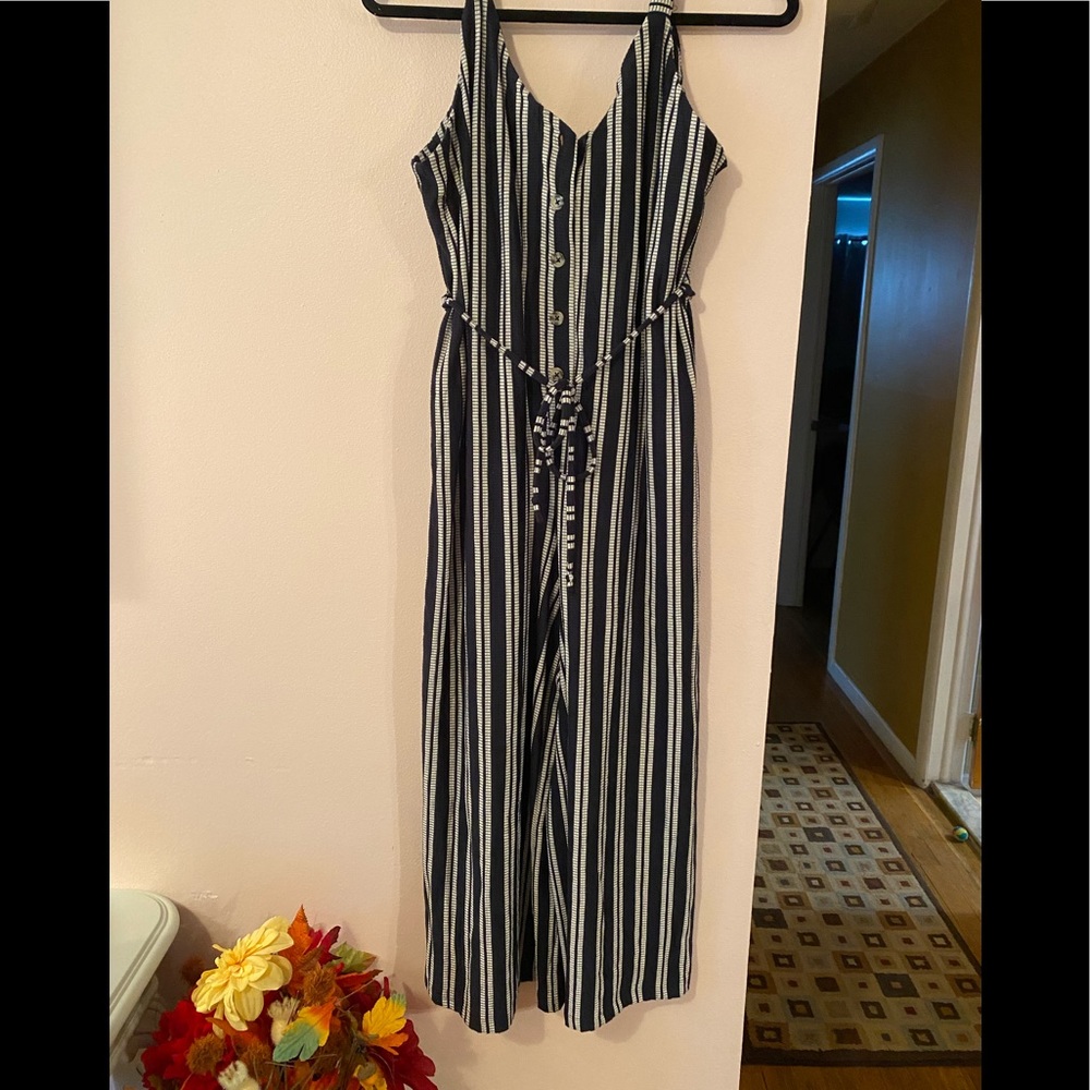 Xhilaration striped wide legged cropped Jumpsuit